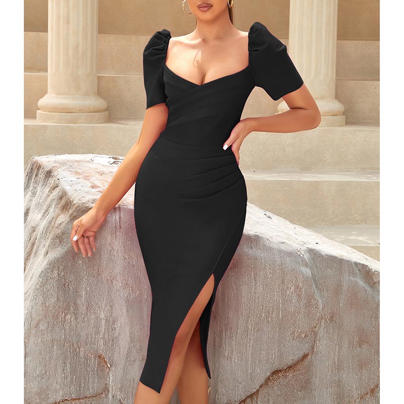 Body-con Bandage Dress Short Sleeves Event Dress Party Dress