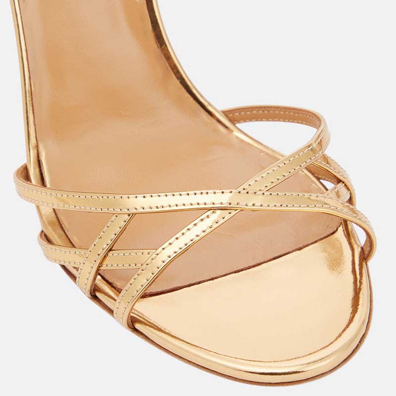 Ankle Strap Gold Heels