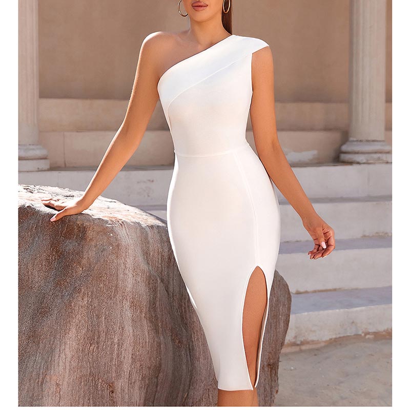 One Shoulder Cocktail Dress Event Bandage Dress Body-con Evening Party Dress