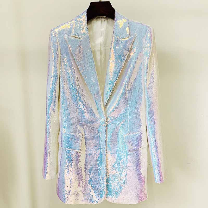 Long Sleeve BLING BLING Shorts Suit Blazer Coat Sparkly Two Piece Suit