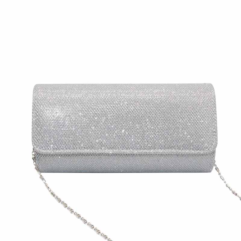 Women’s Glitter Evening Clutch Bag – Sparkling Silk Screen Party Purse