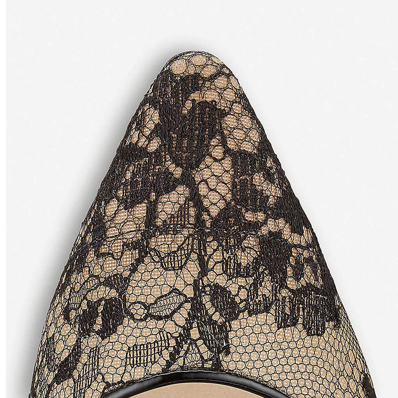 Women’s Black Lace Heels – Elegant Lace-Embellished High Heel Shoes for Events