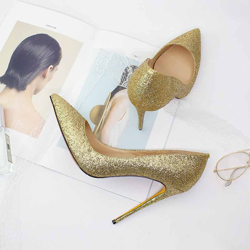 Shiny Glitter Prom Pumps | Women’s High Heel Party Shoes