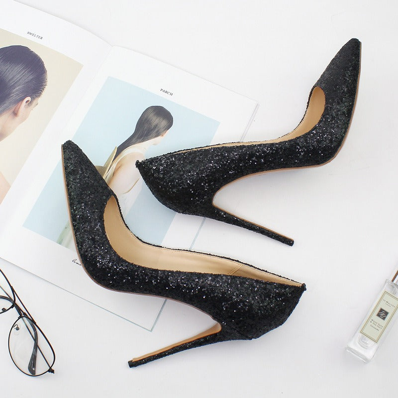 Shiny Glitter Prom Pumps | Women’s High Heel Party Shoes