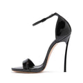 Women's Black High Heels Ankle Straps Pump