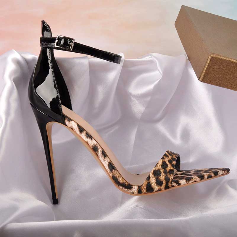 Leopard Ankle Strap Heels | Women’s Sandals for Party & Dress