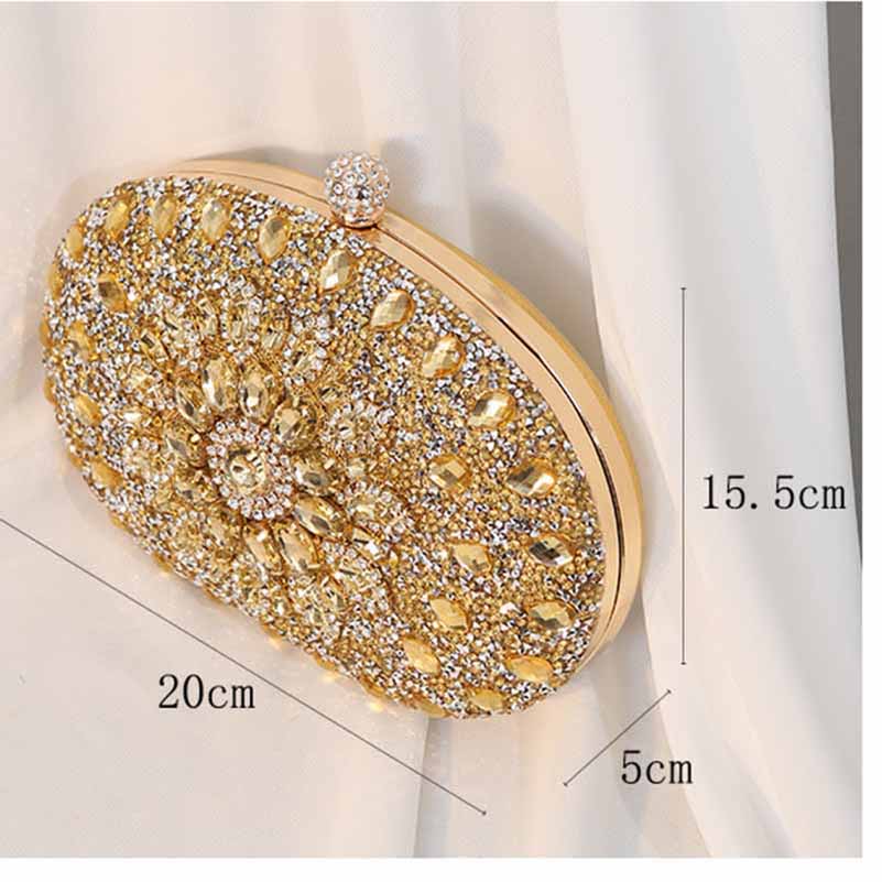 Sparkling Beaded Party Handbag – Women’s Wedding Cocktail Prom Ball Clutch with Buckle Closure