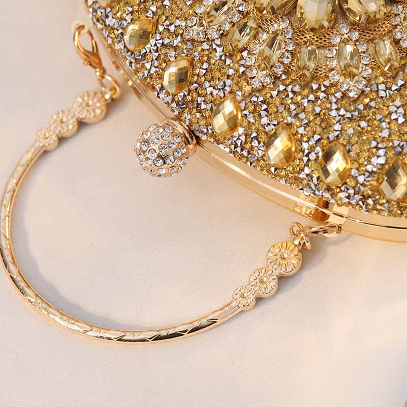Sparkling Beaded Party Handbag – Women’s Wedding Cocktail Prom Ball Clutch with Buckle Closure
