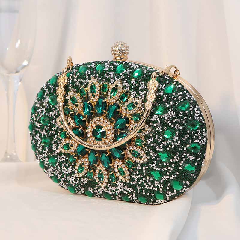 Sparkling Beaded Party Handbag – Women’s Wedding Cocktail Prom Ball Clutch with Buckle Closure