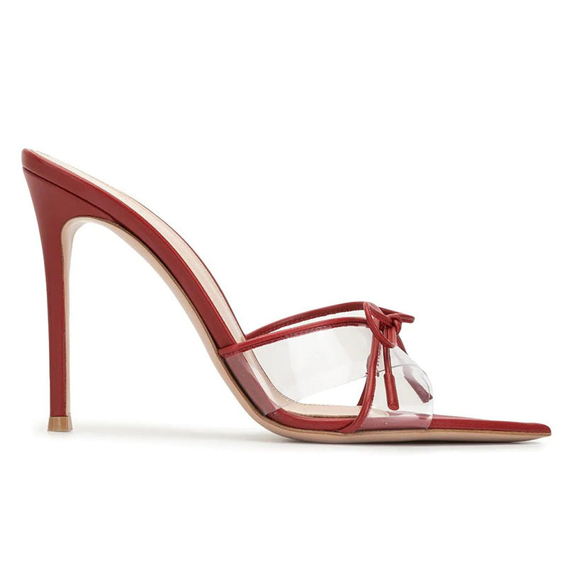 Women’s Transparent PVC High Heel Sandals – Clear Stiletto Ankle Strap Slipper