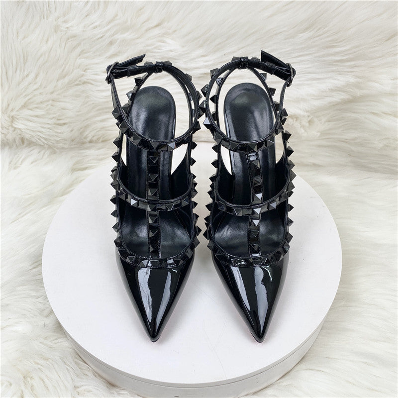 Rivet High Heel Sandals – Pointed Toe Stiletto Sexy Women’s Shoes