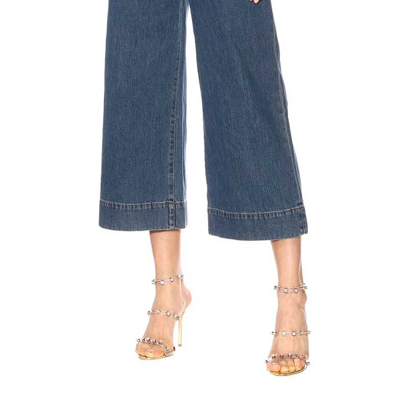 PVC Crystal Stiletto Sandals | Women’s High Heel Embellished Sandals