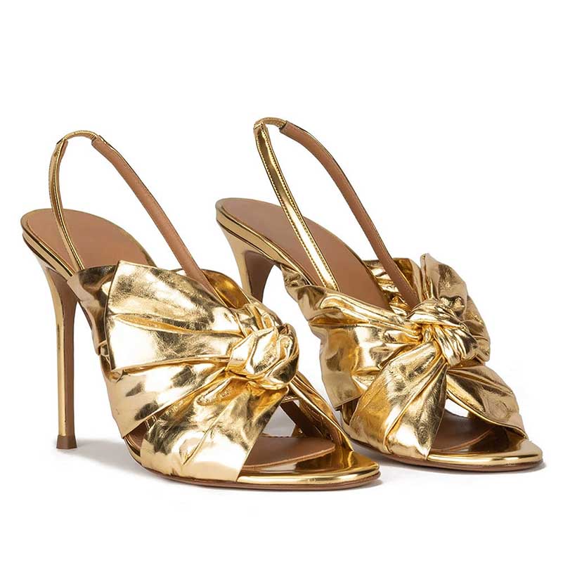 Metallic Slingback Heels | Women’s High Heel Sandals Dress Shoes