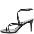 Womens Black Strappy Heeled Sandals