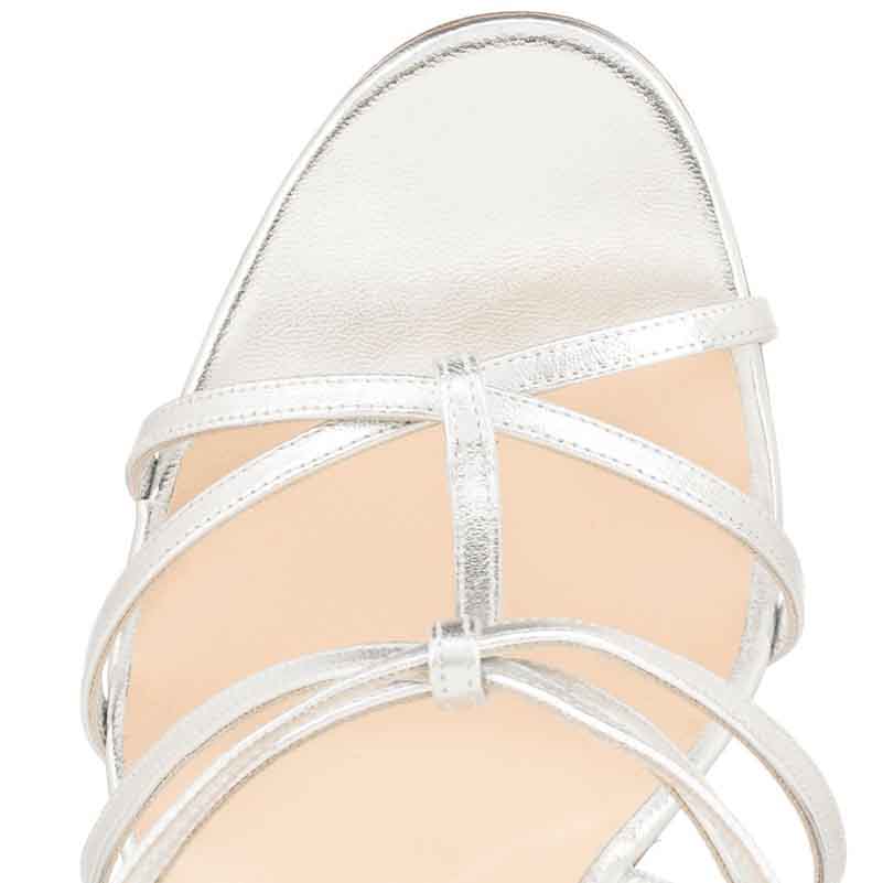 Womens Metallic Strappy Sandals Heels