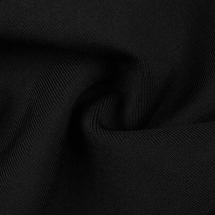 Two-piece Black Bandage Set Long Sleeve Mesh Hollowed High Waist Pantsuit