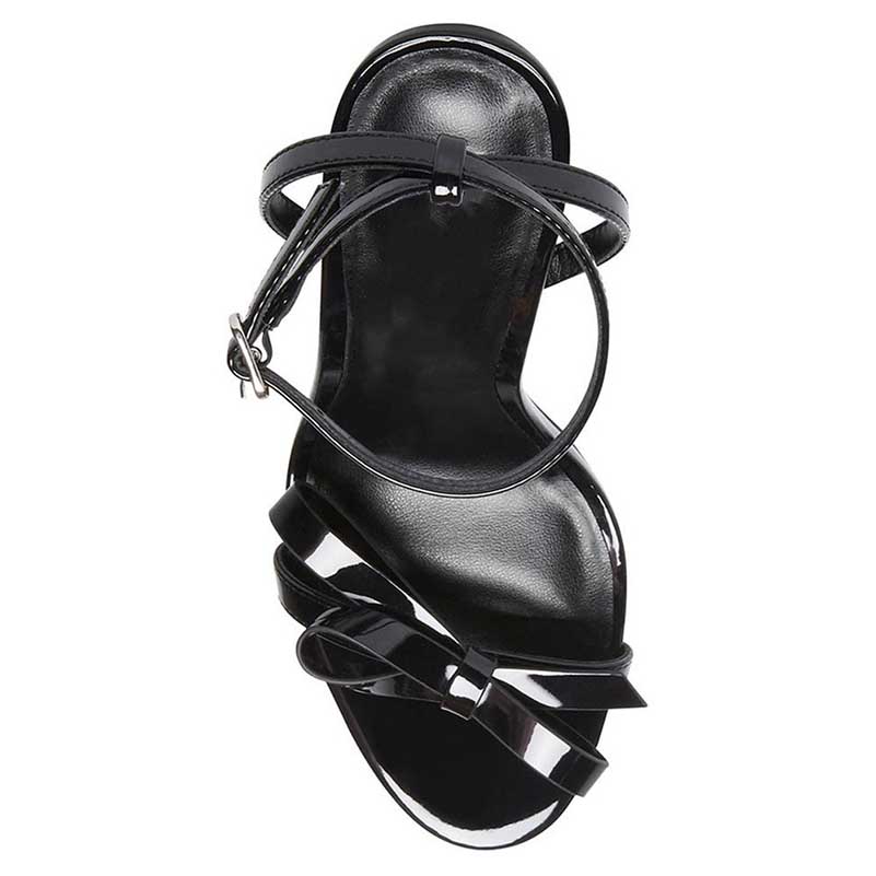 Women's Bow Detail Black Heels Stiletto Dress Shoes