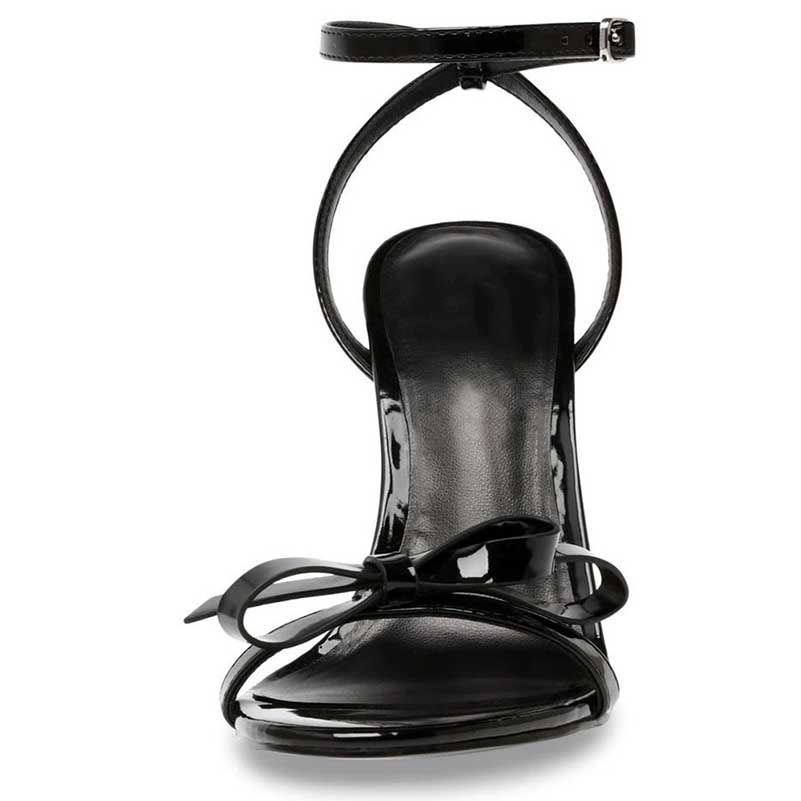 Women's Bow Detail Black Heels Stiletto Dress Shoes