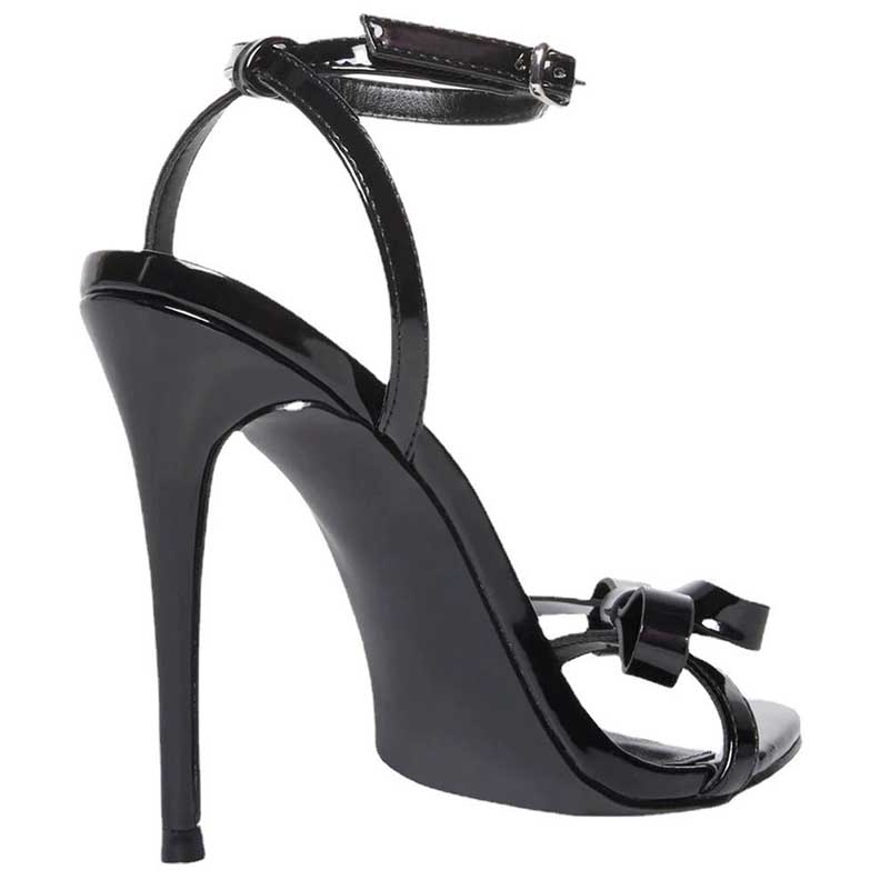 Women's Bow Detail Black Heels Stiletto Dress Shoes