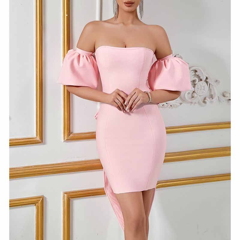 Off Shoulder Bodycon Dress with Bow | Short Party Cocktail Dress