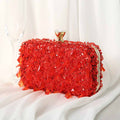 Beaded Evening Clutch Purse – Wedding Party Prom Ball Handbag with Buckle Closure