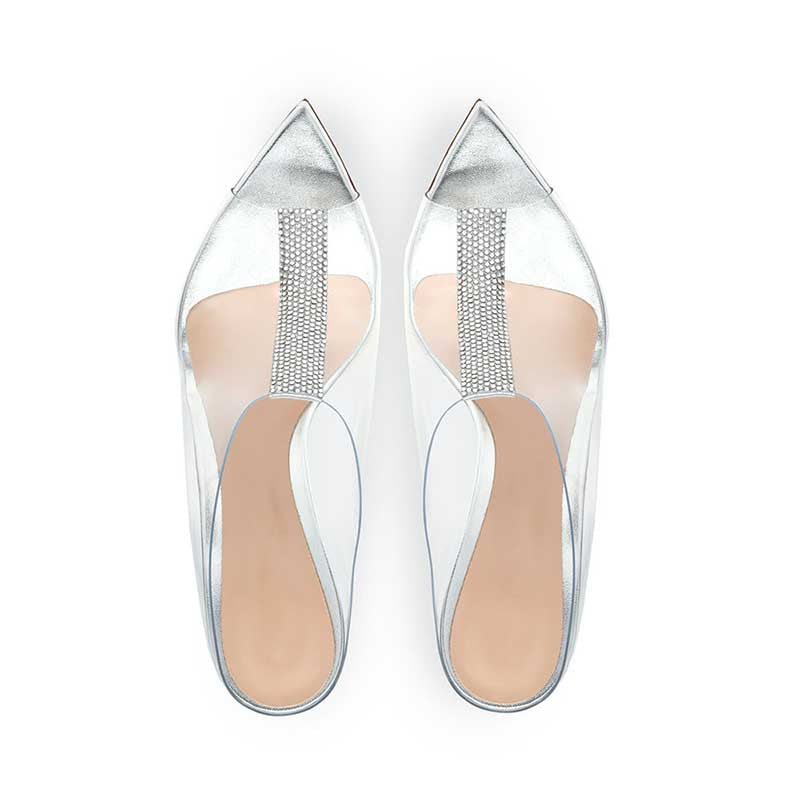Clear Heeled Slippers Transparent High Heel Mules Sandals