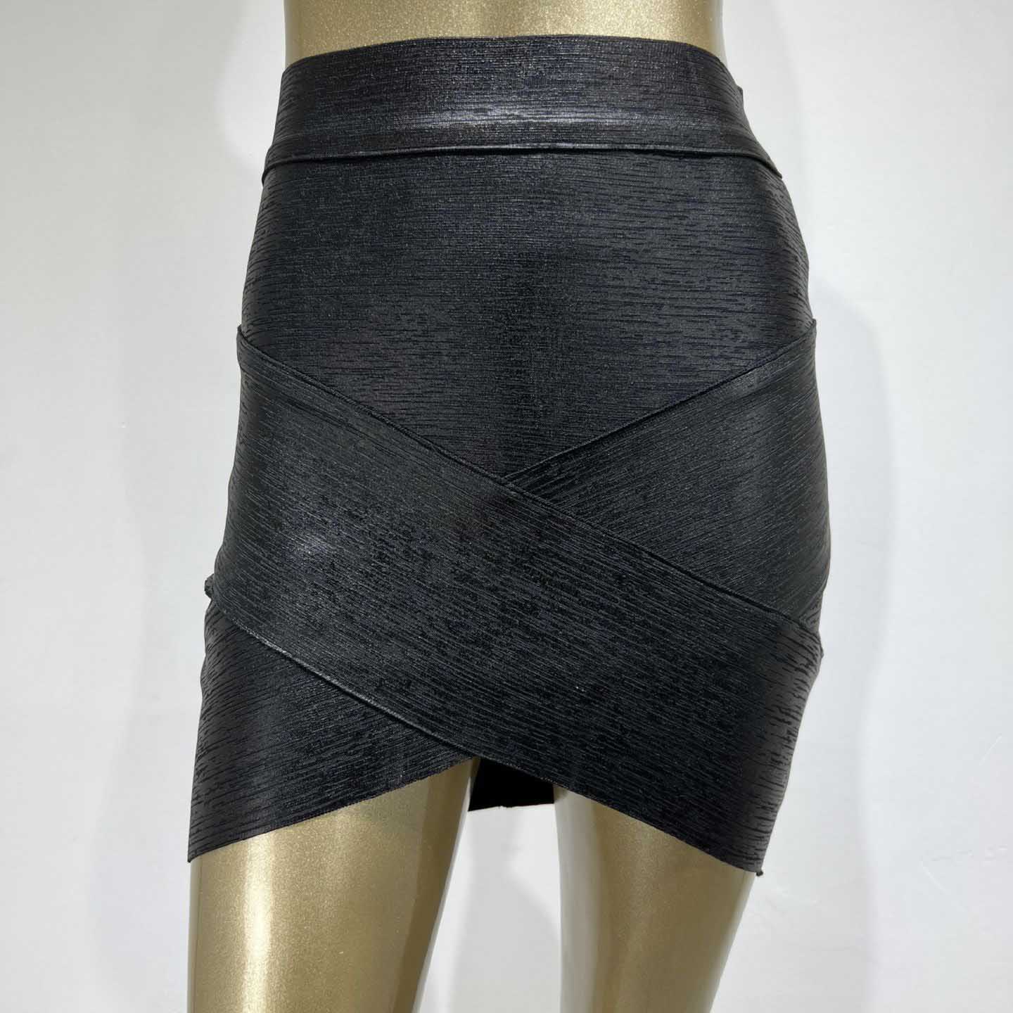 Women Stamping Bandage Skirt Hip Wrap Mini Skirt