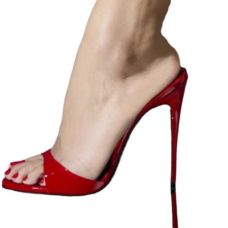 Women Chic Heels Slip On Mule Sandals