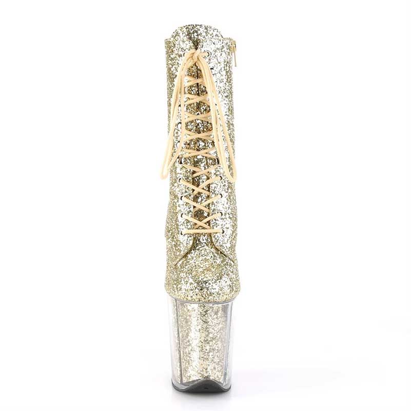 20cm Clear Heel Platform Ankle Boots | 7.87" Stiletto Dance Shoes