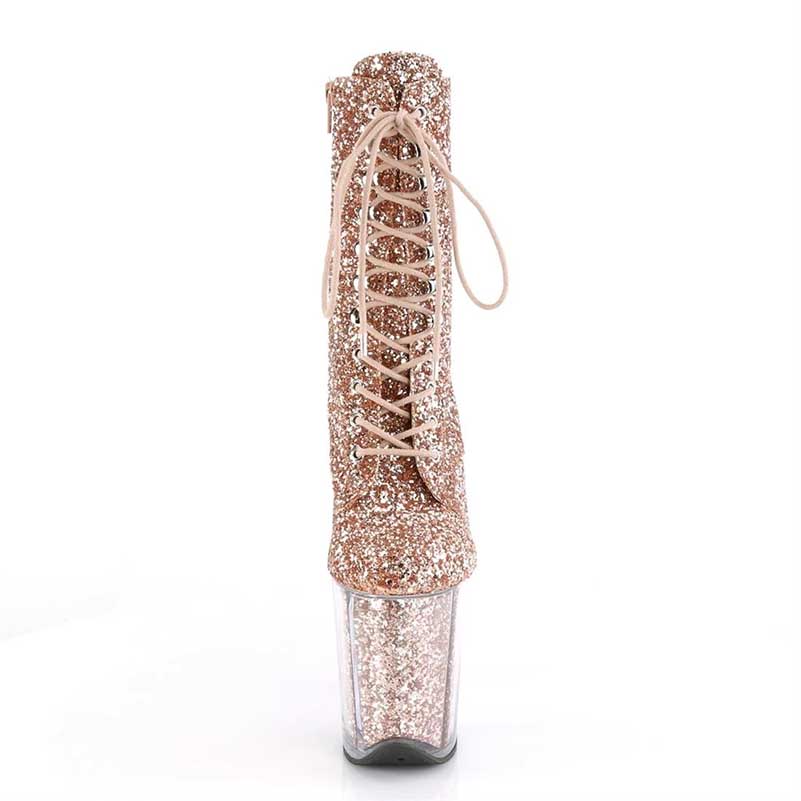 20cm Clear Heel Platform Ankle Boots | 7.87" Stiletto Dance Shoes