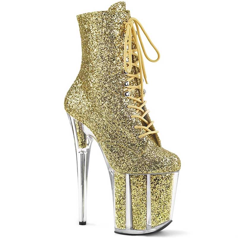 20cm Clear Heel Platform Ankle Boots | 7.87" Stiletto Dance Shoes