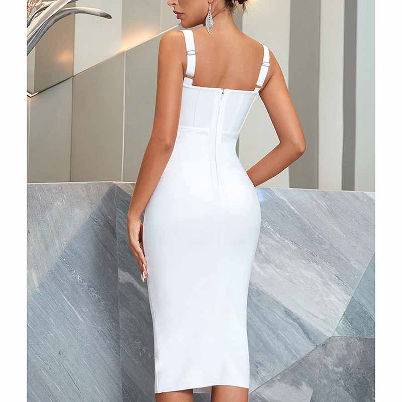 Spaghetti Strap Bandage Dress | Midi Clubwear Dress for Women
