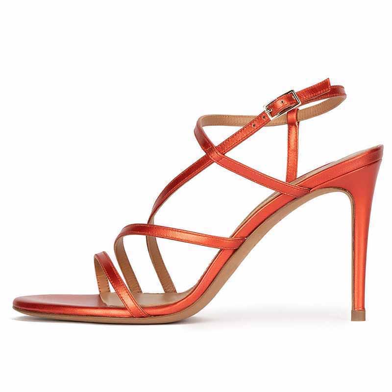 Women's Strappy Heels Candy Colored Sandals