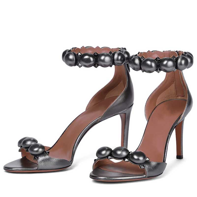 Rivet Stiletto Heel Sandals | Women’s Edgy High Heel Sandals
