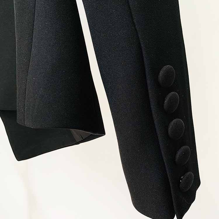 Black Slim Pantsuit Double Beaded Formal Pantsuits Two Pieces Party Suit